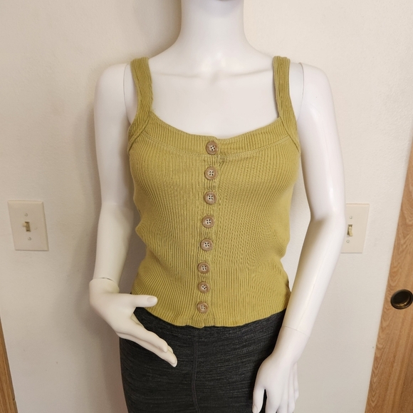 Green Free People Bridgette Ribbed Tank size XS - Picture 4 of 11